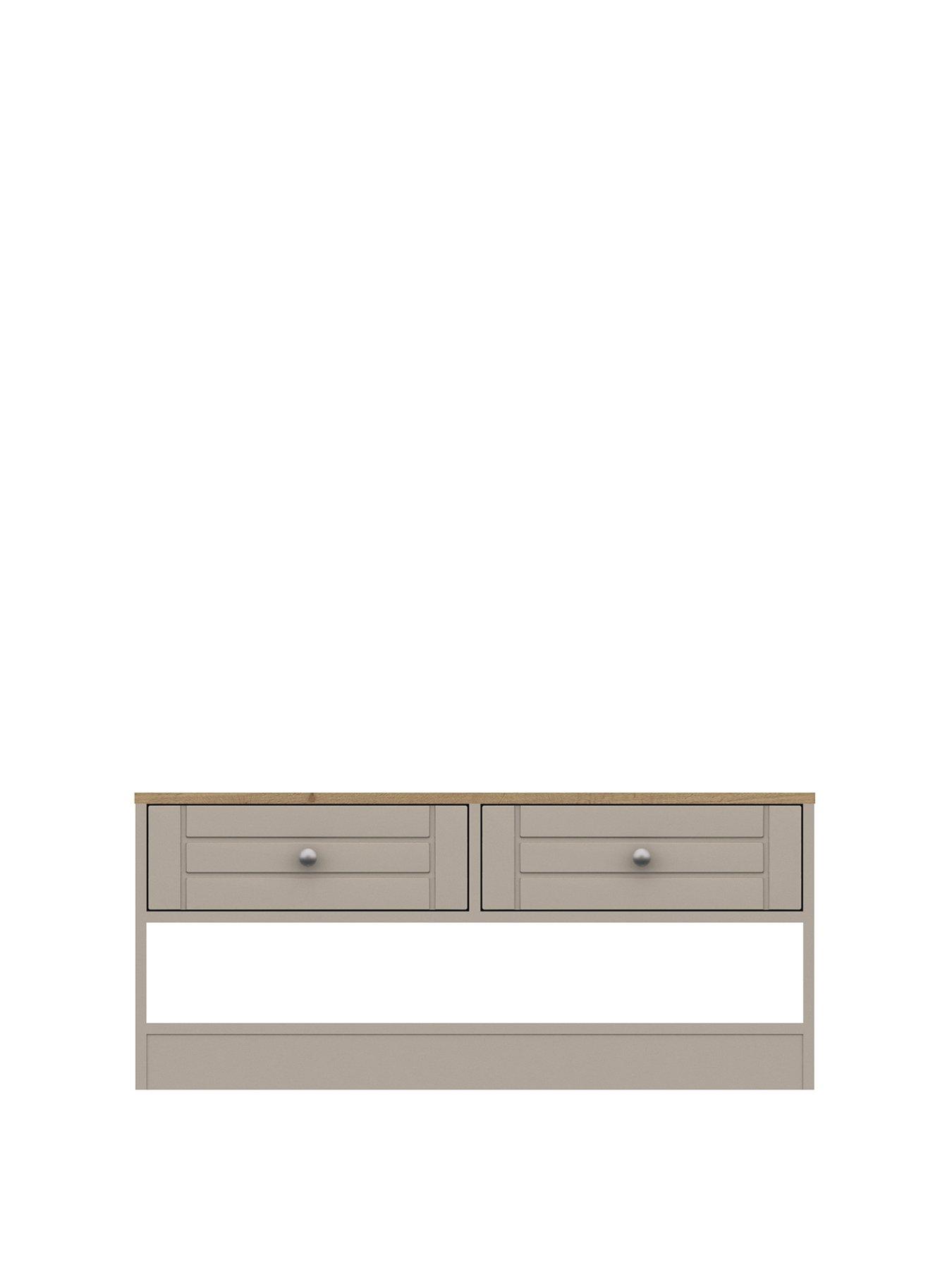 Product photograph of One Call Alderley Ready Assembled Coffee Table - Rustic Oak Taupe from very.co.uk