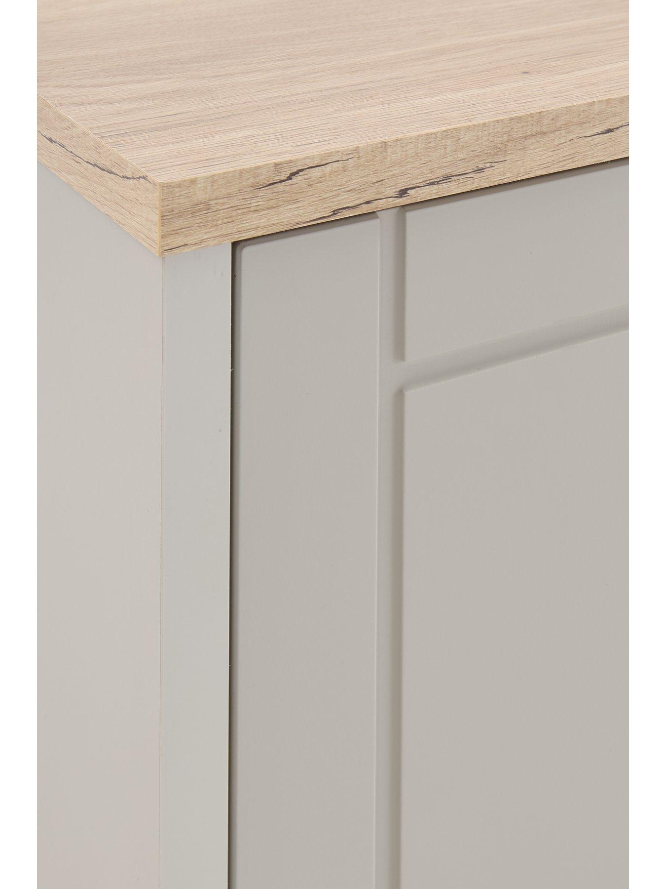 Image 5 of 5 of One Call Alderley&nbsp;Ready Assembled Cream Corner TV Unit - Rustic Oak/Taupe&nbsp;- fits up to 48 inch