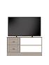  image of alderleynbspready-assembled-tv-unit--nbsprustic-oaktaupe-fits-up-to-50-inch-tv