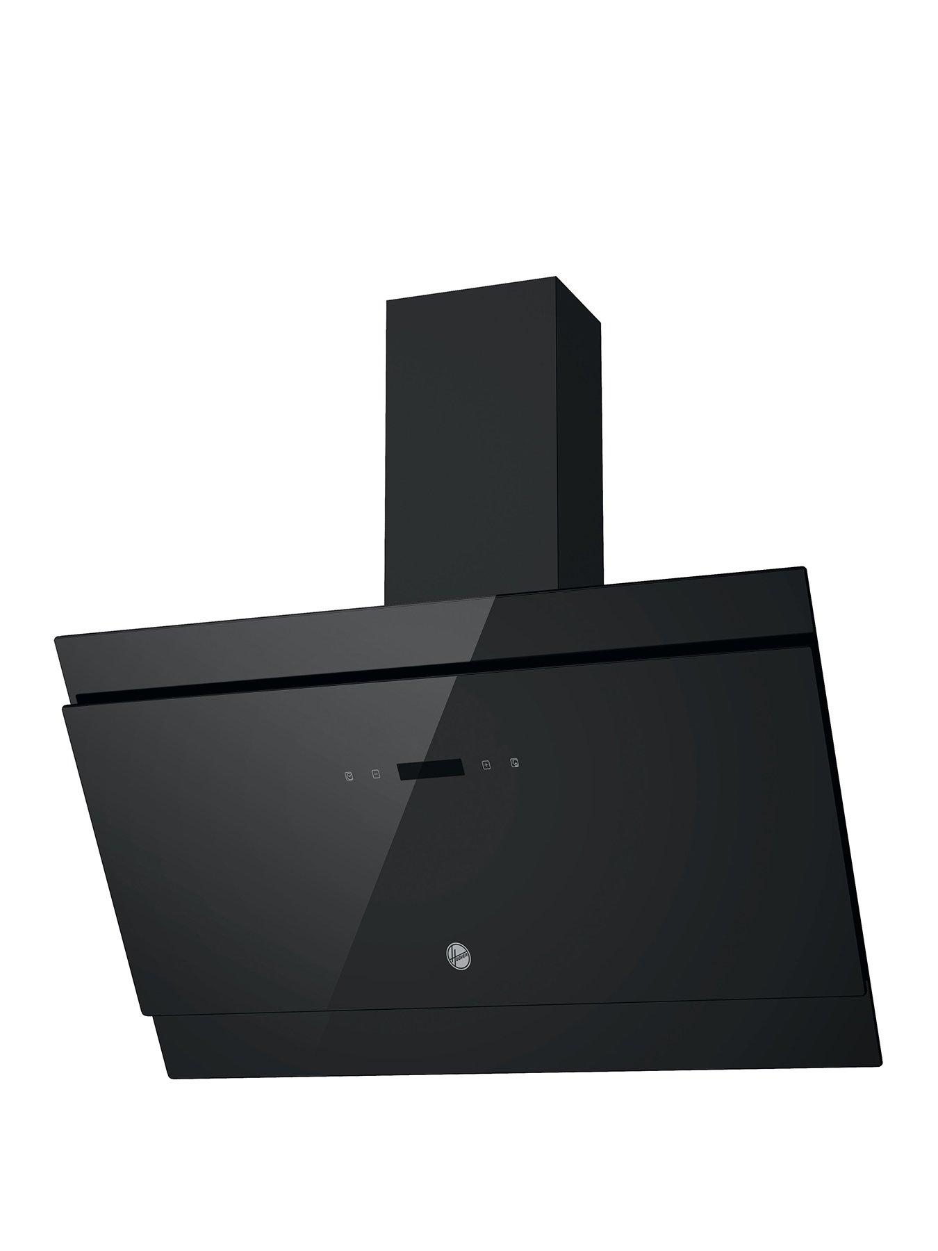Product photograph of Hoover H-hood 500 Hdg6dck3b 60cm Angled Glass Hood - Black - Chimney Hood Only from very.co.uk