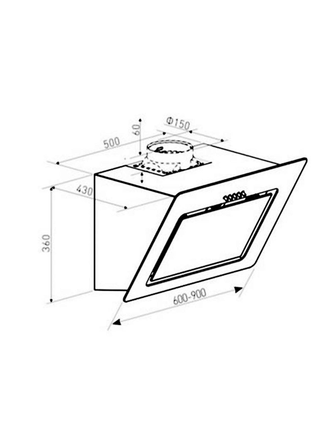 Hoover HHOOD 500 HDG6DCK3B 60cm Angled Glass Hood Black Very.co.uk