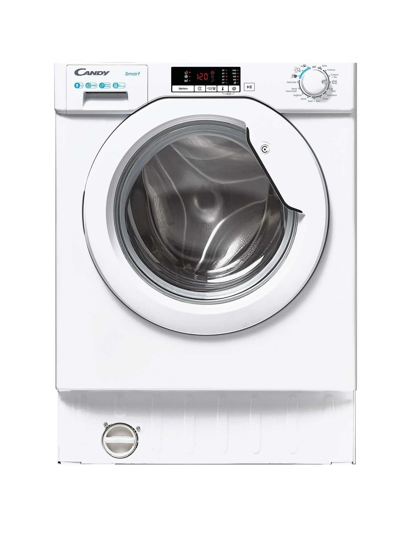 Candy Cbw 48D1E 8Kg Load Integrated Washing Machine With 1400 Rpm Spin - White - Washing Machine Only
