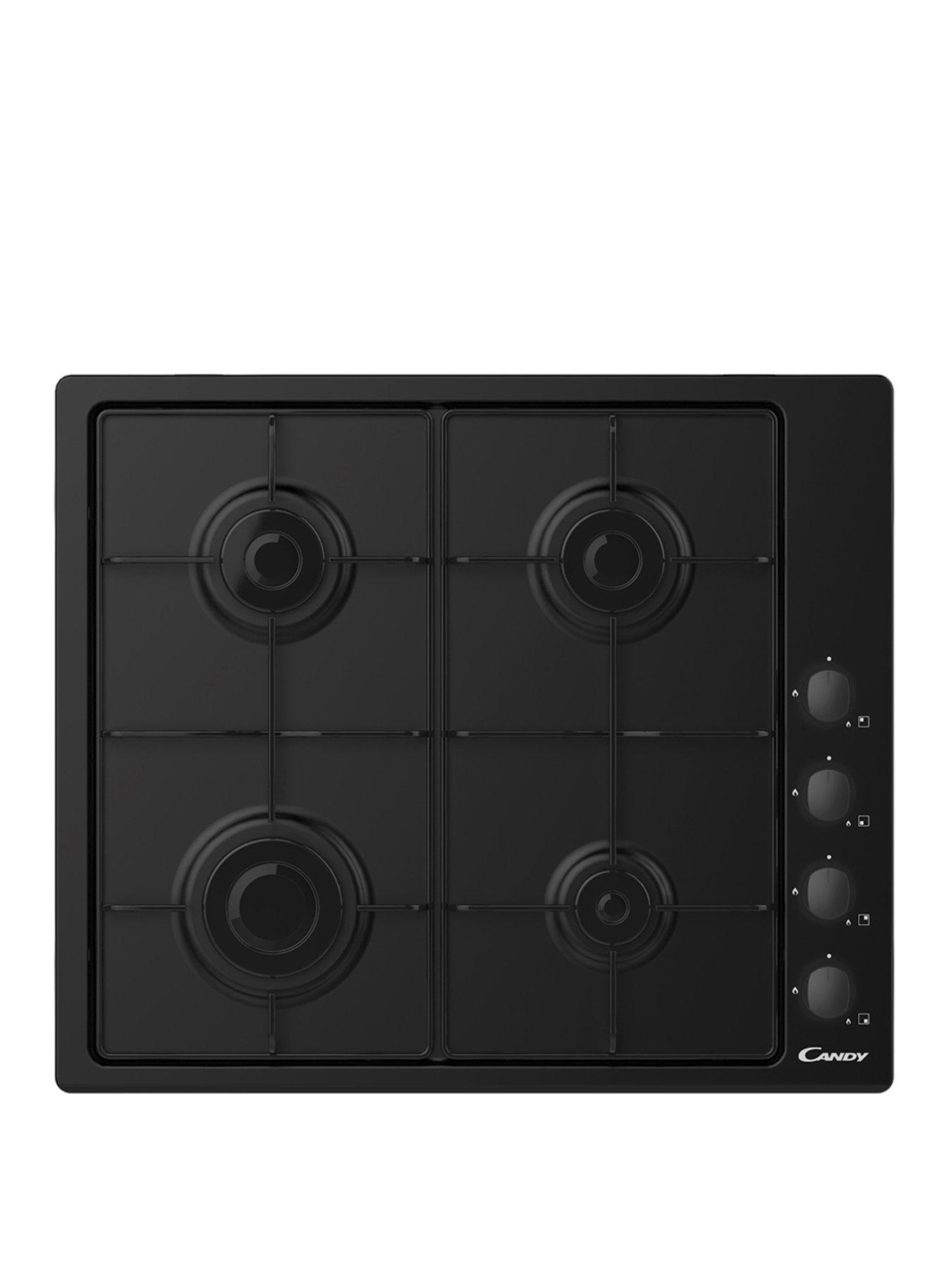 Product photograph of Candy Chw6lbb 60cm Gas Hob - Black - Hob Only from very.co.uk