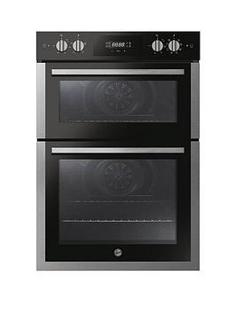 Product photograph of Hoover H-oven 300 Ho9dc3ub308bi 90cm Built Under Double Oven - Black Amp Stainless Steel - Oven Only from very.co.uk