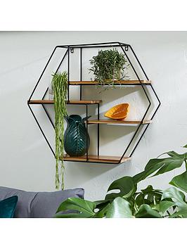 Product photograph of Very Home Hexagon Wall Planter from very.co.uk