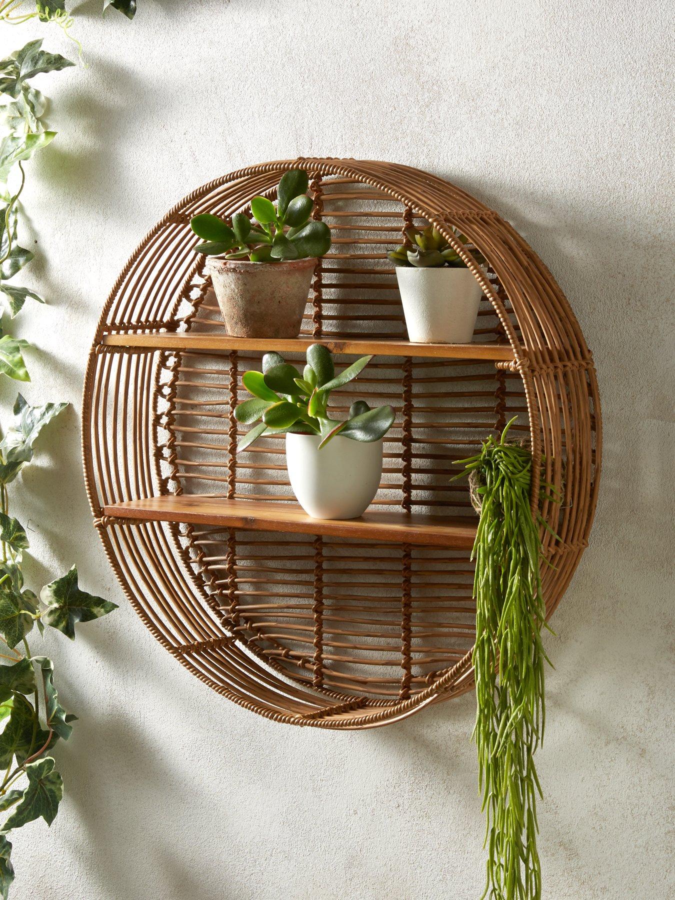 Product photograph of Very Home Madrid Cane Effect Garden Plant Shelf from very.co.uk