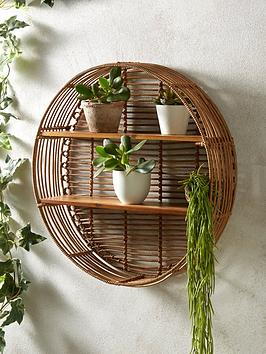 Product photograph of Very Home Madrid Cane Effect Garden Plant Shelf from very.co.uk