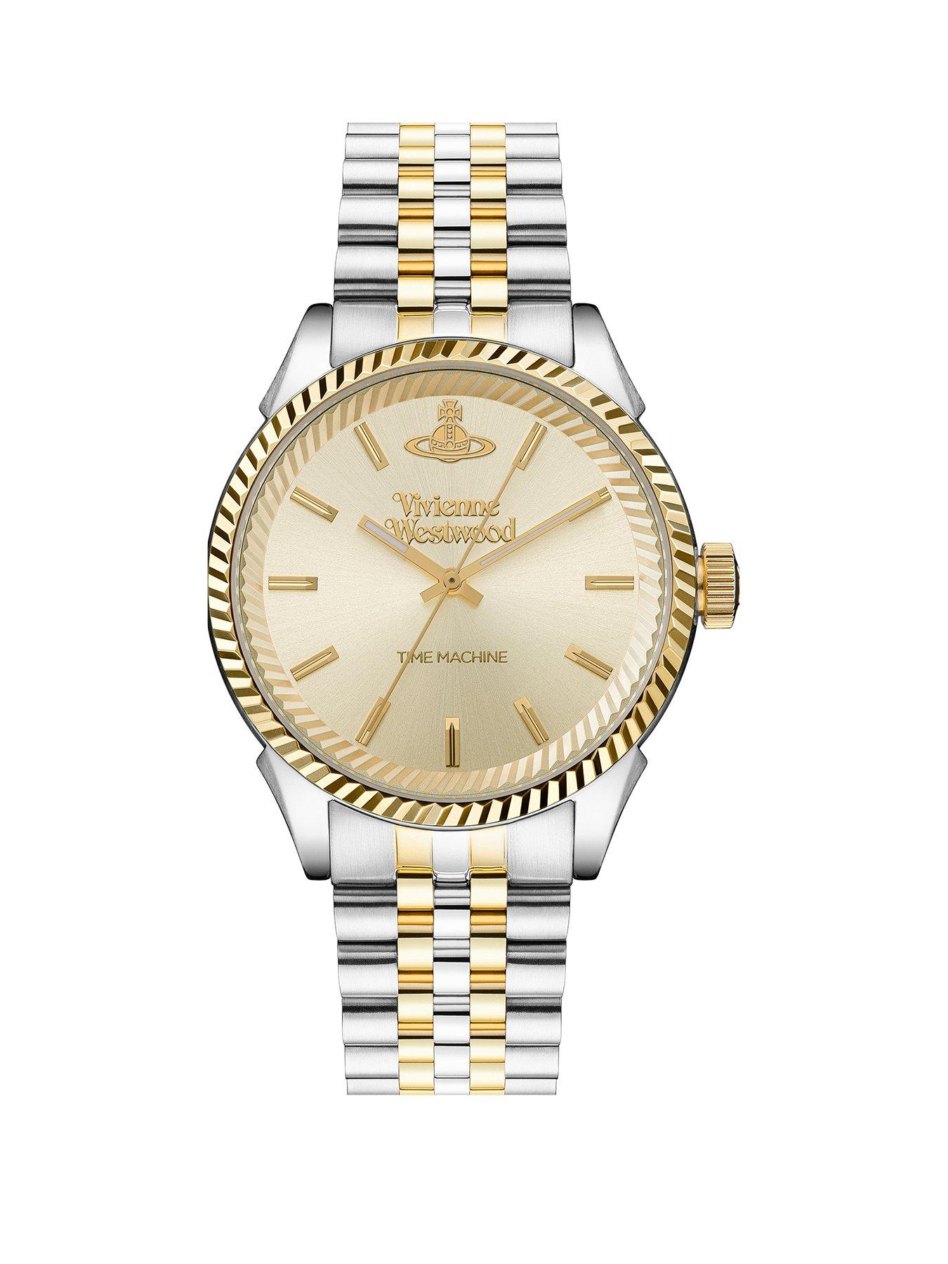 Vivienne Westwood Men's Seymour Champagne Gold Sunray Dial 2-Tone Stainless Steel Jubilee Bracelet Watch
