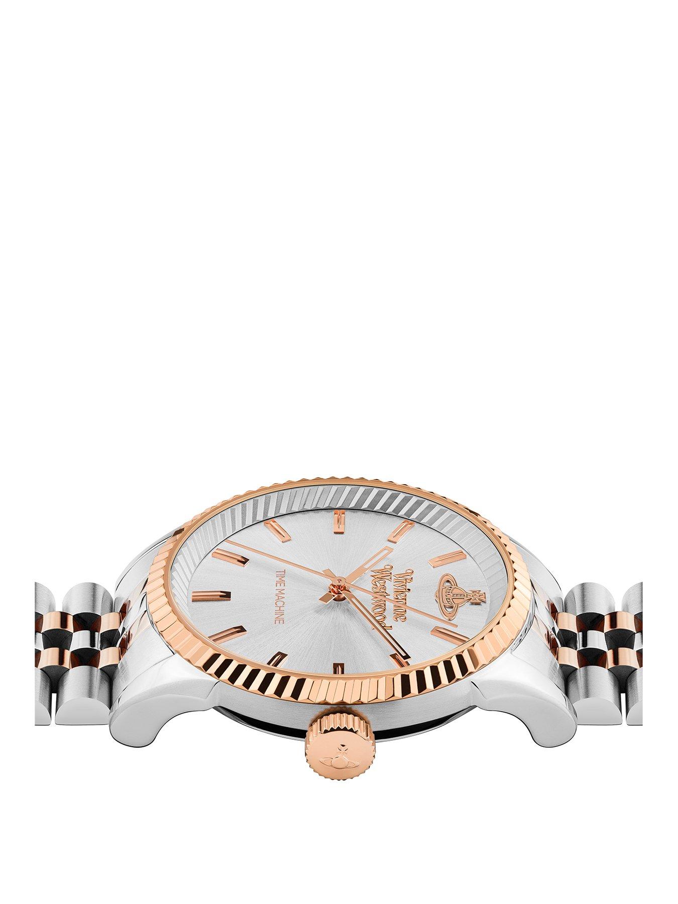 Image 2 of 4 of Vivienne Westwood Men's Seymour Silver Sunray and Rose Gold Detail Dial Two Tone Stainless Steel Jubilee Bracelet Watch