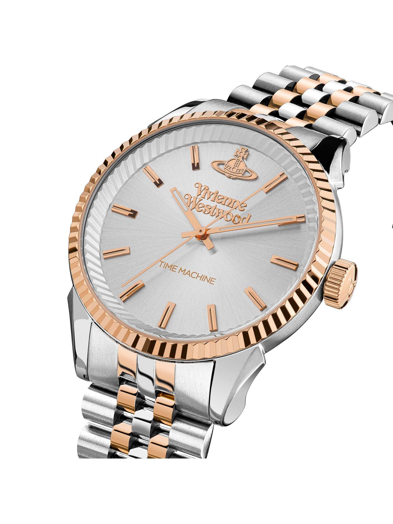 Image 3 of 4 of Vivienne Westwood Men's Seymour Silver Sunray and Rose Gold Detail Dial Two Tone Stainless Steel Jubilee Bracelet Watch