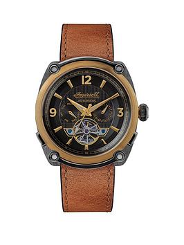 ingersoll-ingersoll-limited-edition-the-michigan-black-and-bronze-plated-automatic-dial-tan-leather-strap-watch