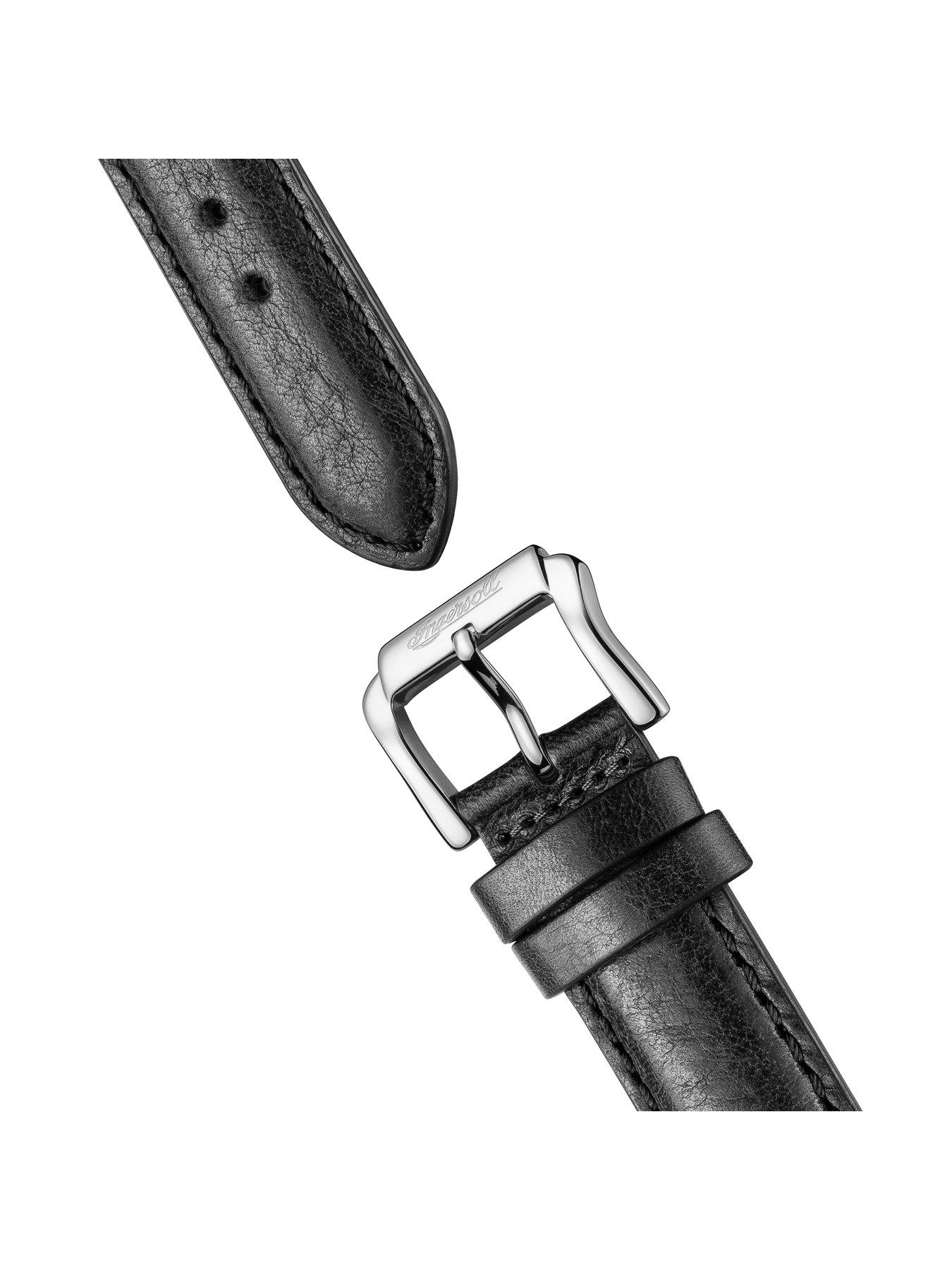 Image 5 of 5 of Ingersoll The Jazz Silver Skeleton Moonphase Automatic Dial Black Leather Strap Watch