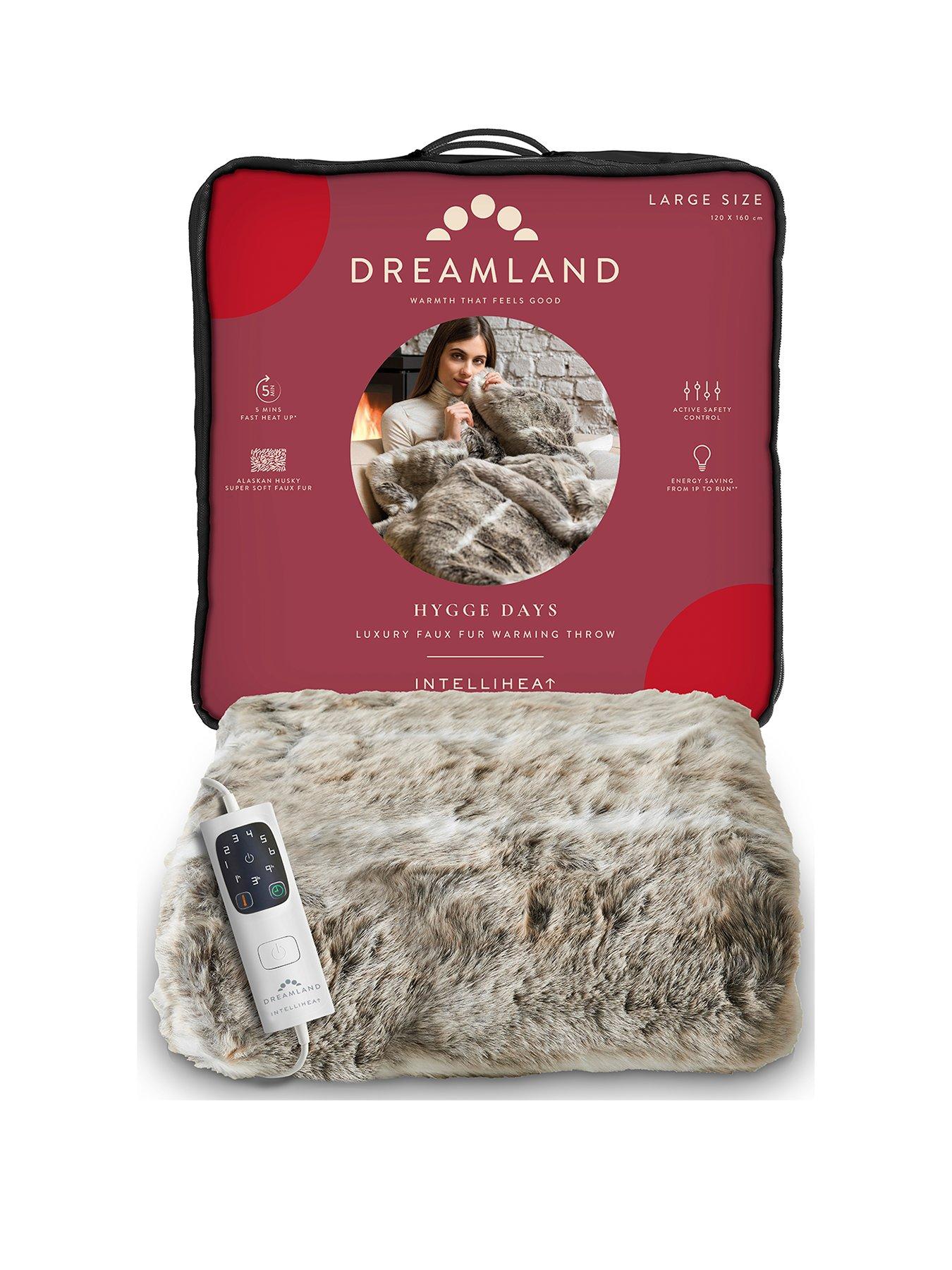 Dreamland Hygge Days Luxury Faux Fur Warming Throw Natural Very