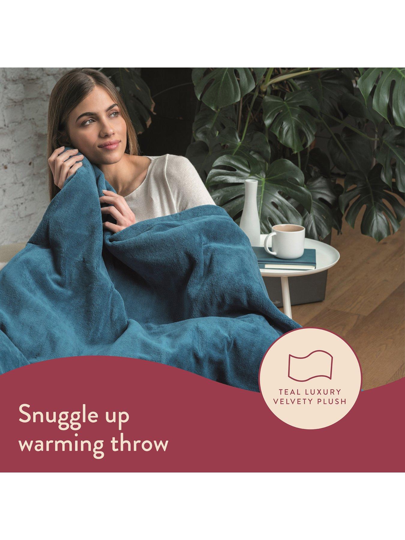 Dreamland Snuggle Up Warming Throw - Blue | very.co.uk