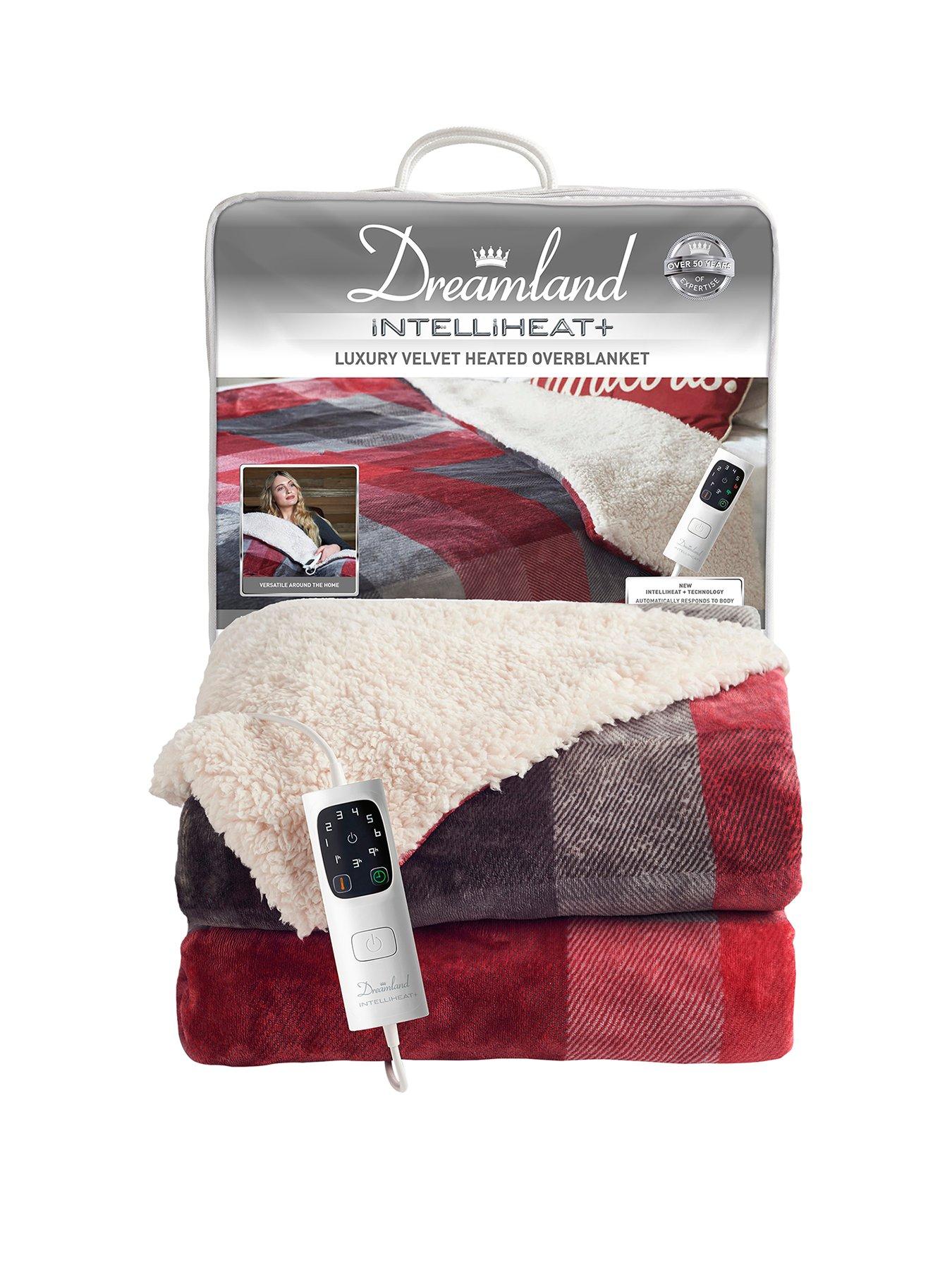 Dreamland Tartan Check Velvety Sherpa Heated Overblanket/throw very.co.uk