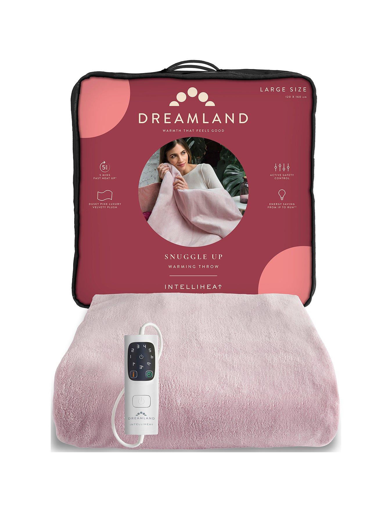 Product photograph of Dreamland Snuggle Up Warming Throw - Pink from very.co.uk