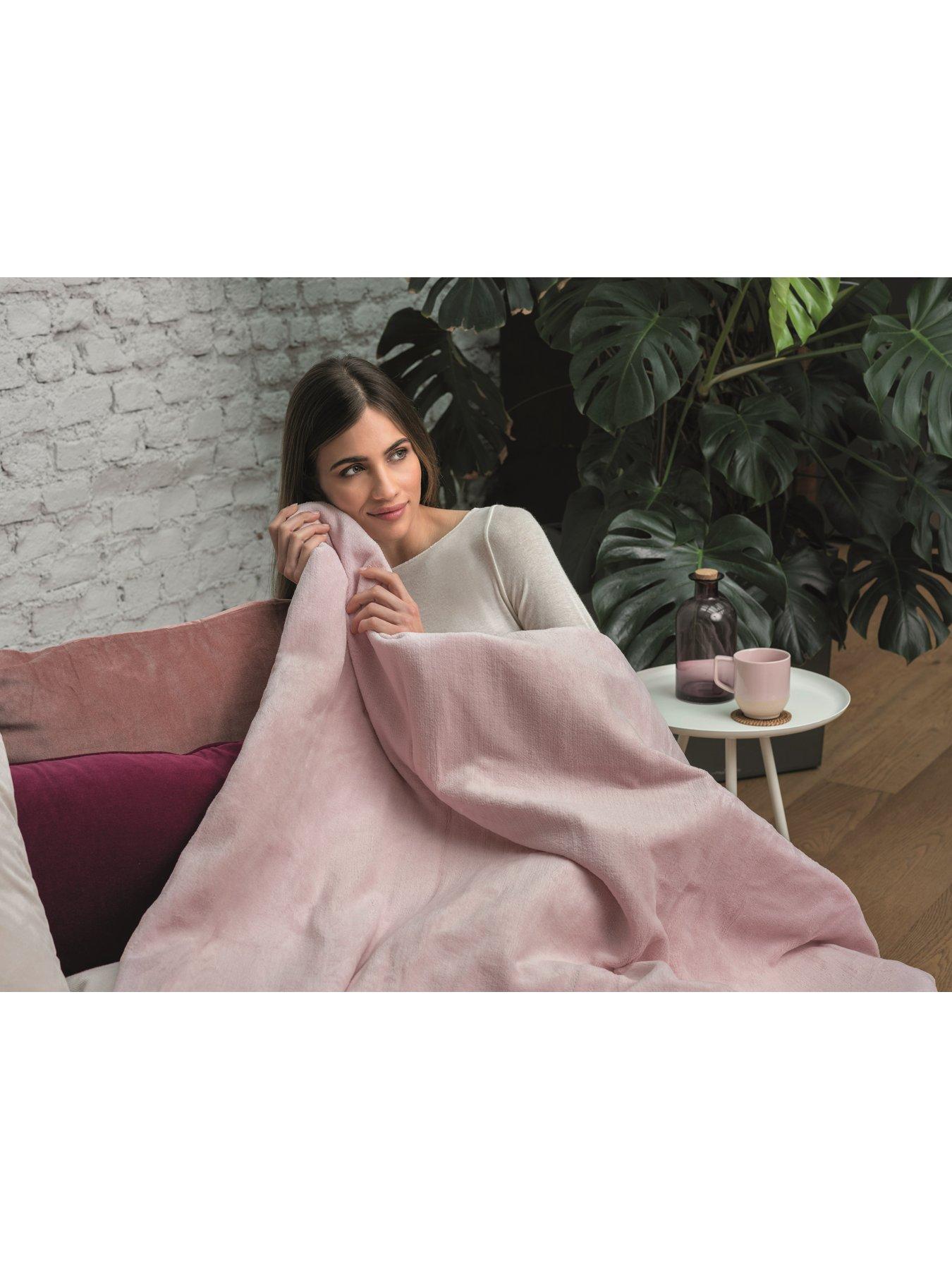 Dreamland Relaxwell Luxury Heated Throw Pink very.co.uk
