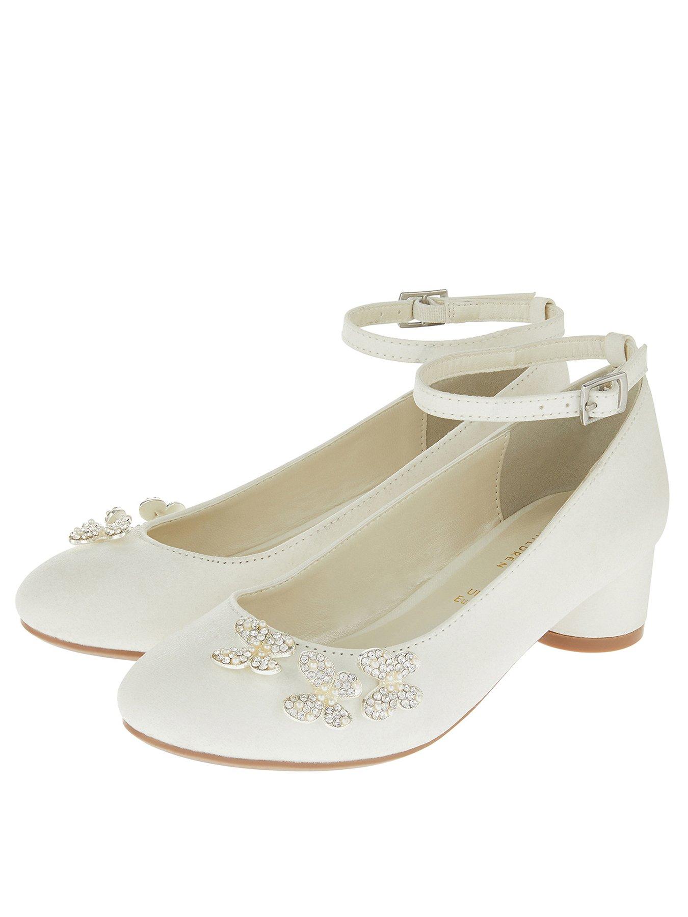  Girls Maria Pearl Butterfly Shoes - Ivory