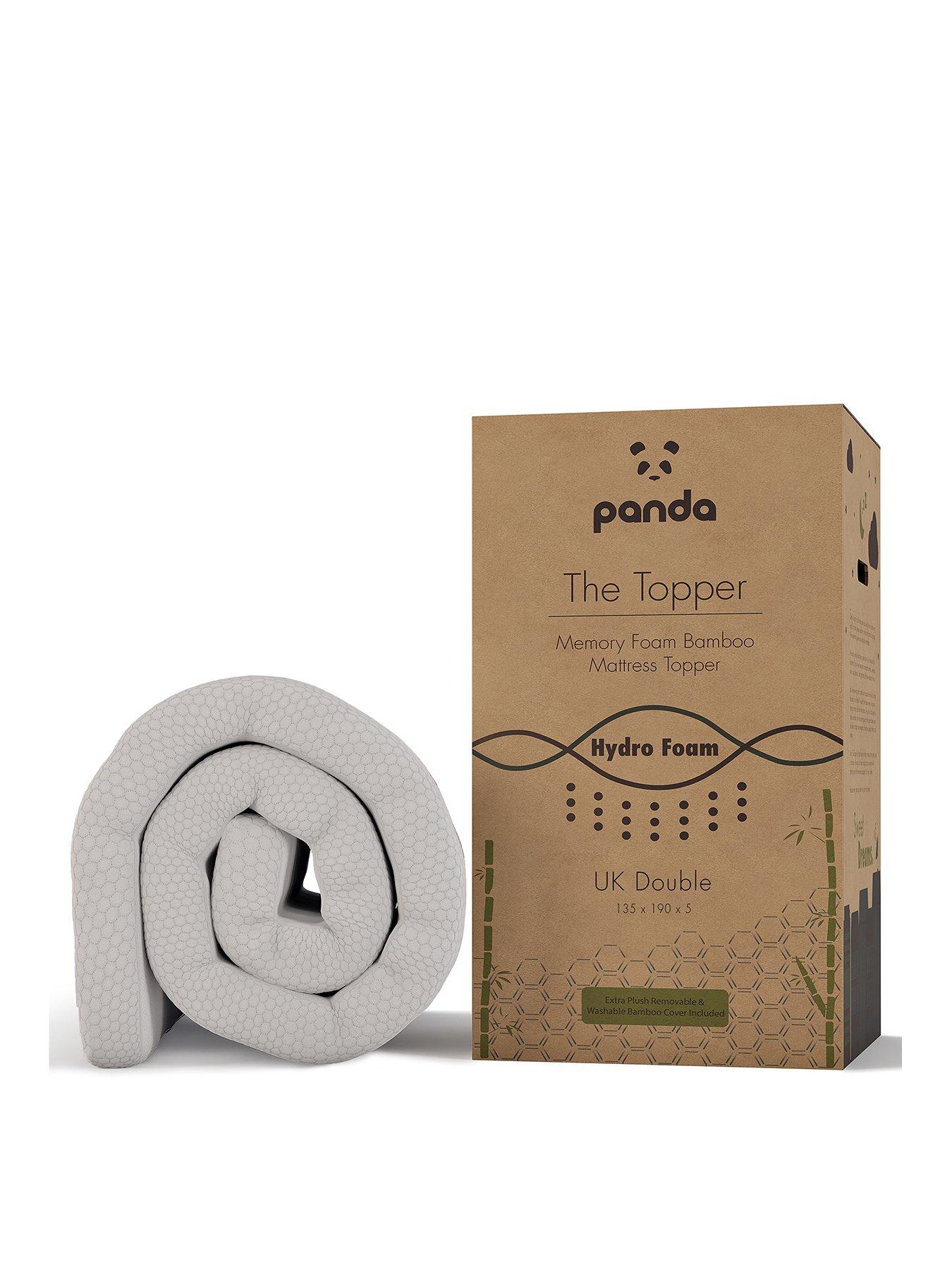 Product photograph of Panda London Memory Foam Bamboo Mattress Topper - White from very.co.uk