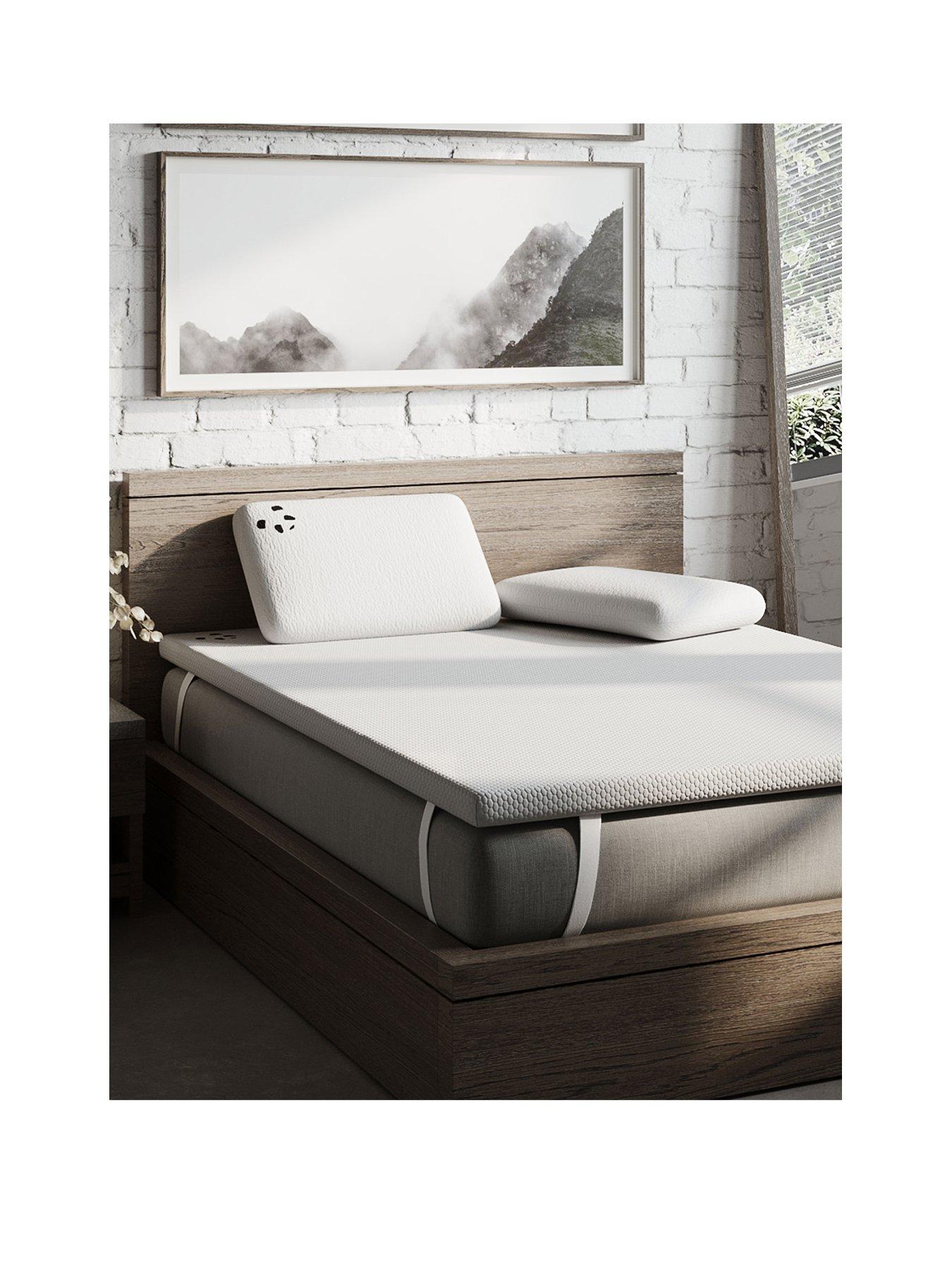 Image 2 of 3 of Panda London Memory Foam Bamboo Mattress Topper - White