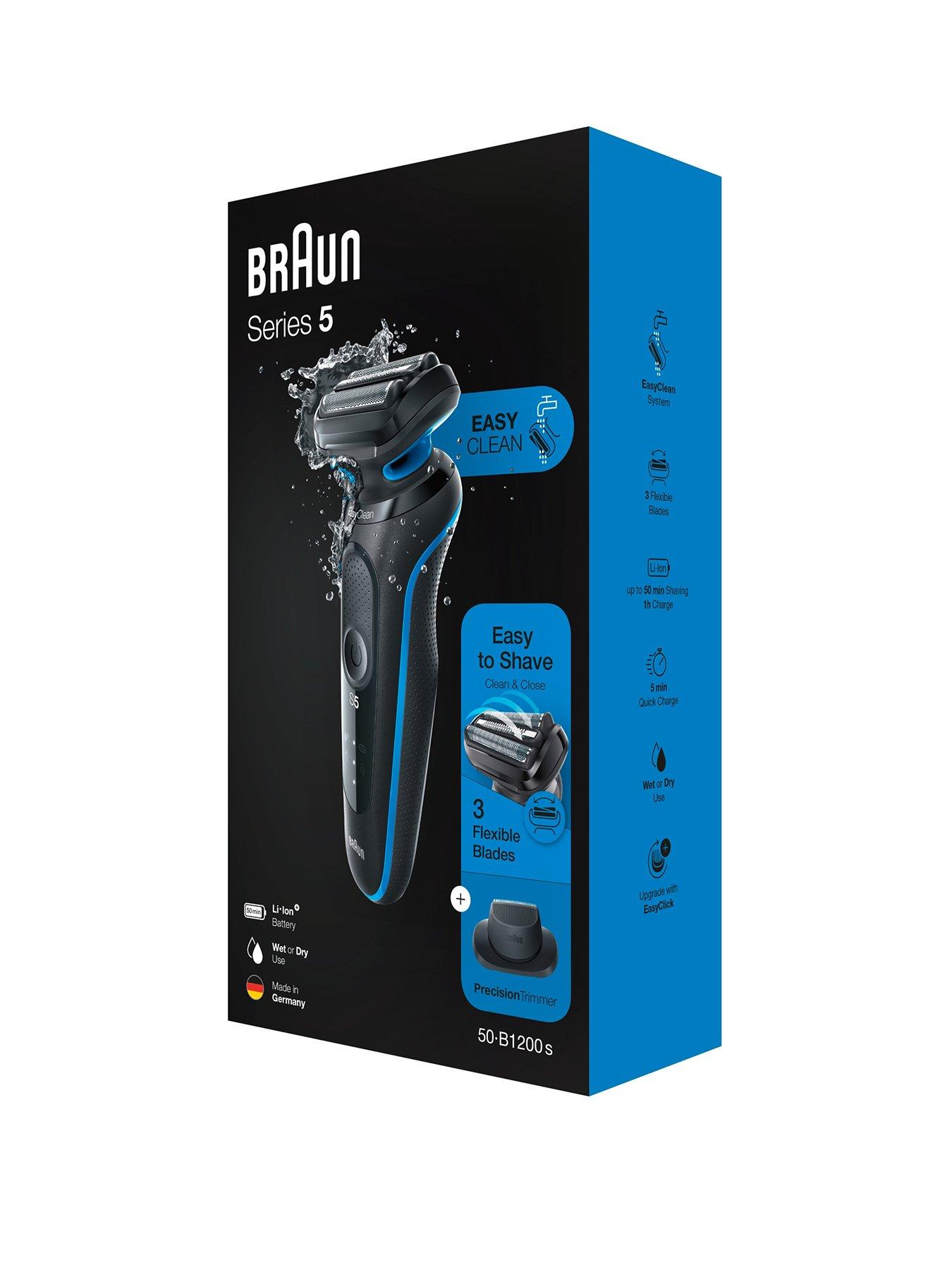 Braun Series 7 71-B1200s Electric Shaver with Precision Trimmer, Wet & Dry,  Rechargeable, Cordless Foil Shaver, Blue
