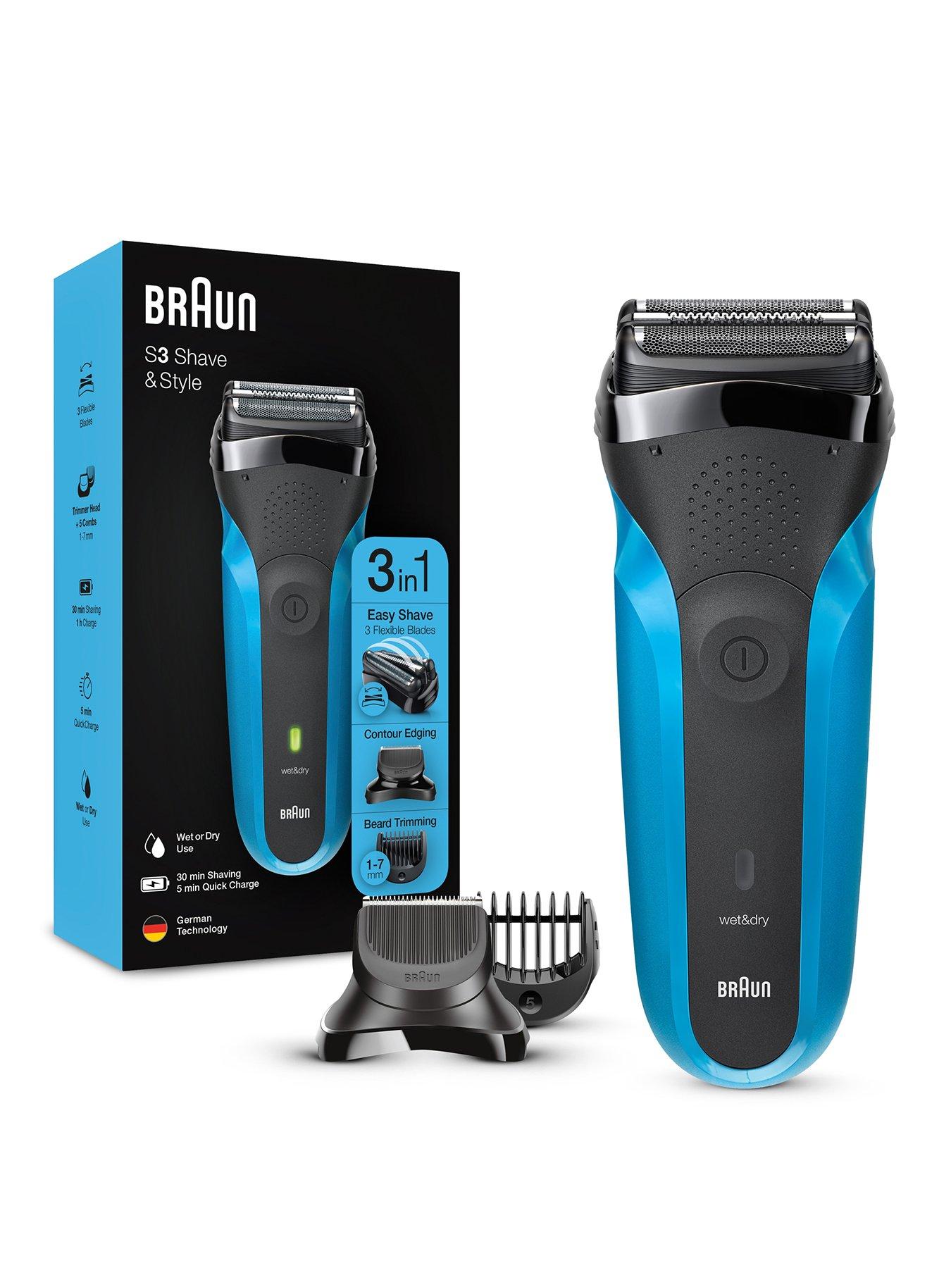 Braun S3 Shave & Style 310BT Electric Shaver, Wet & Dry Razor for Men