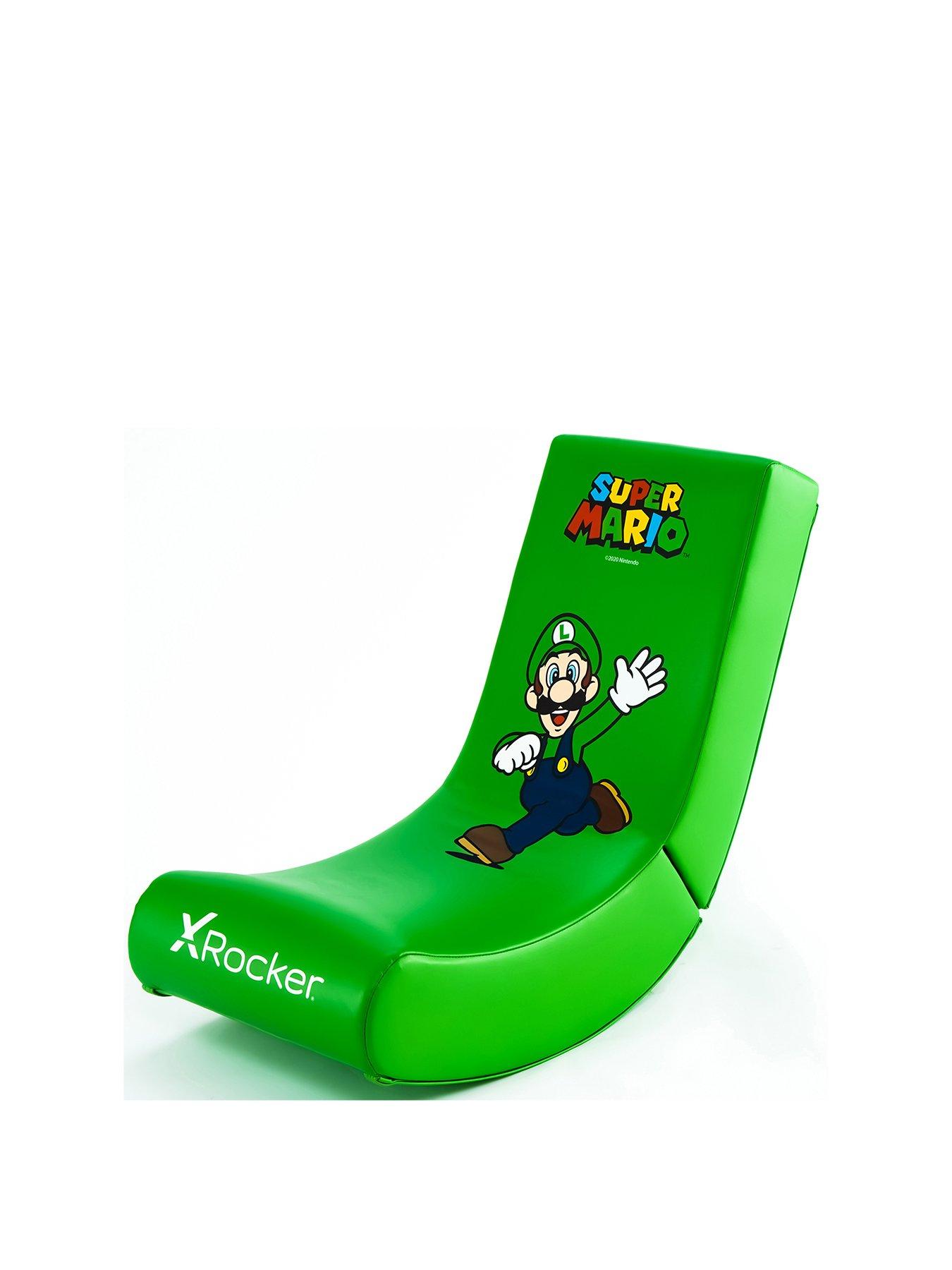 Product photograph of X Rocker Nintendo Licensed Super Mario Video Rocker Ndash Luigi from very.co.uk