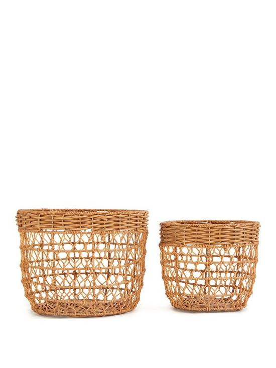 front image of set-of-2-rattan-style-open-weave-storage-basket