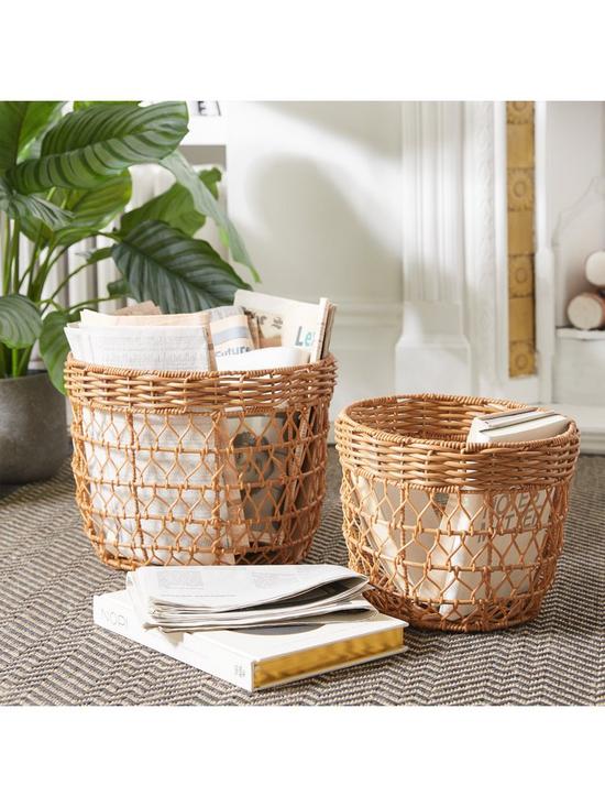 stillFront image of set-of-2-rattan-style-open-weave-storage-basket