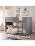  image of very-home-panelled-velvet-bunk-bed-with-mattress-options-buy-and-savenbsp--grey