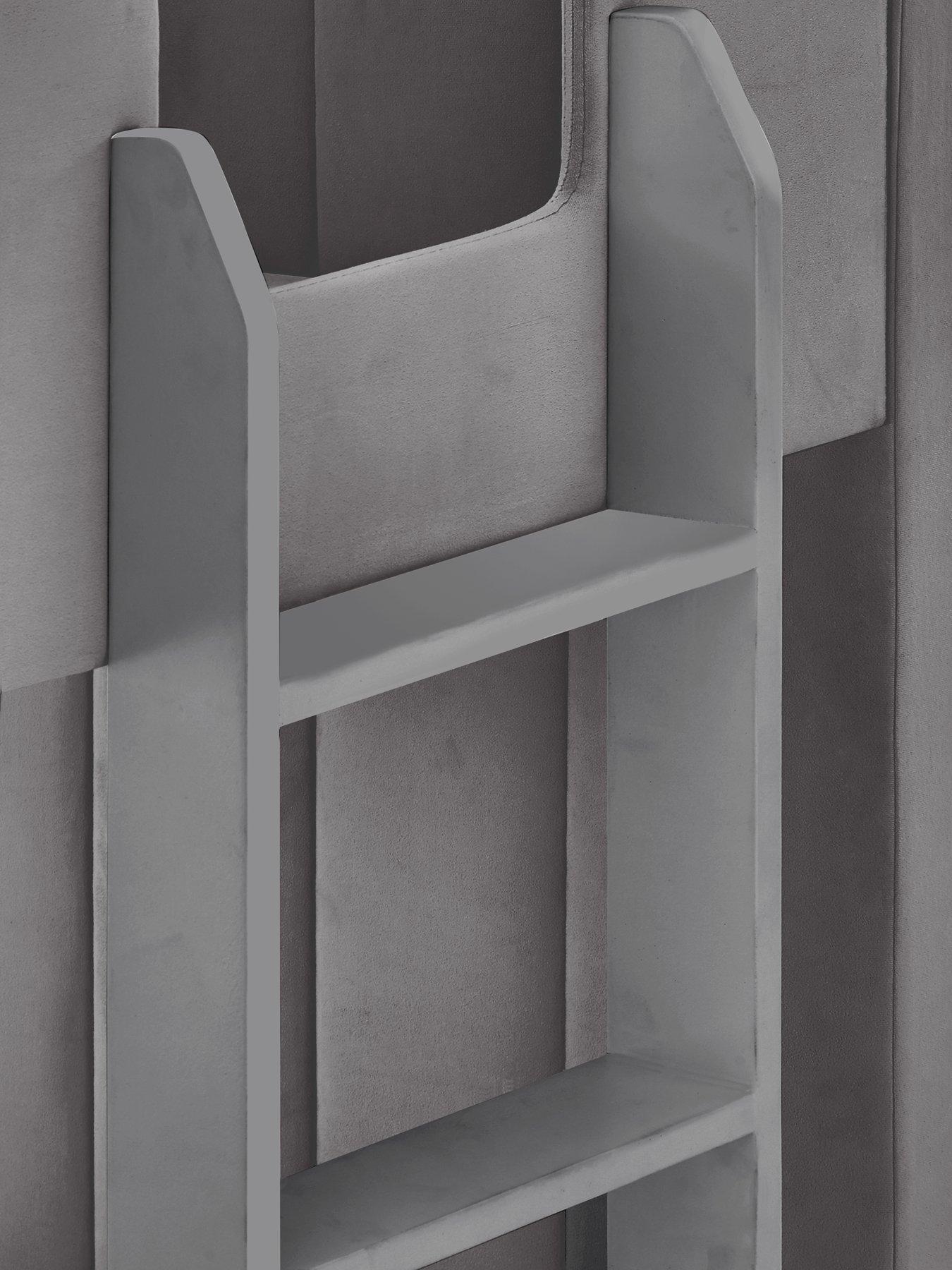Image 4 of 5 of The Very Collection Panelled Velvet Bunk Bed with Mattress Options (Buy &amp; SAVE!) - Grey
