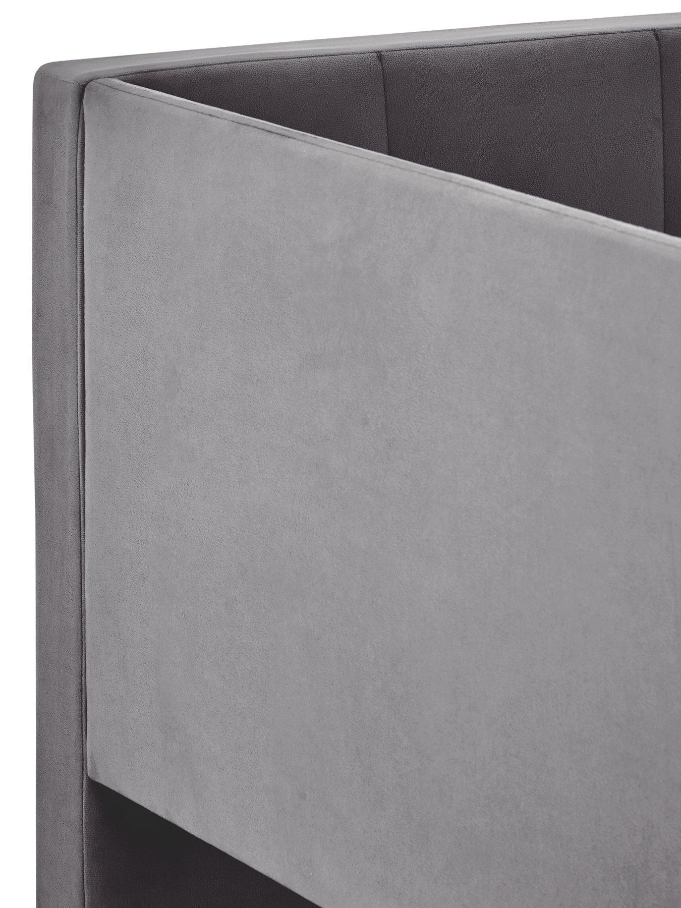 Image 5 of 5 of The Very Collection Panelled Velvet Bunk Bed with Mattress Options (Buy &amp; SAVE!) - Grey