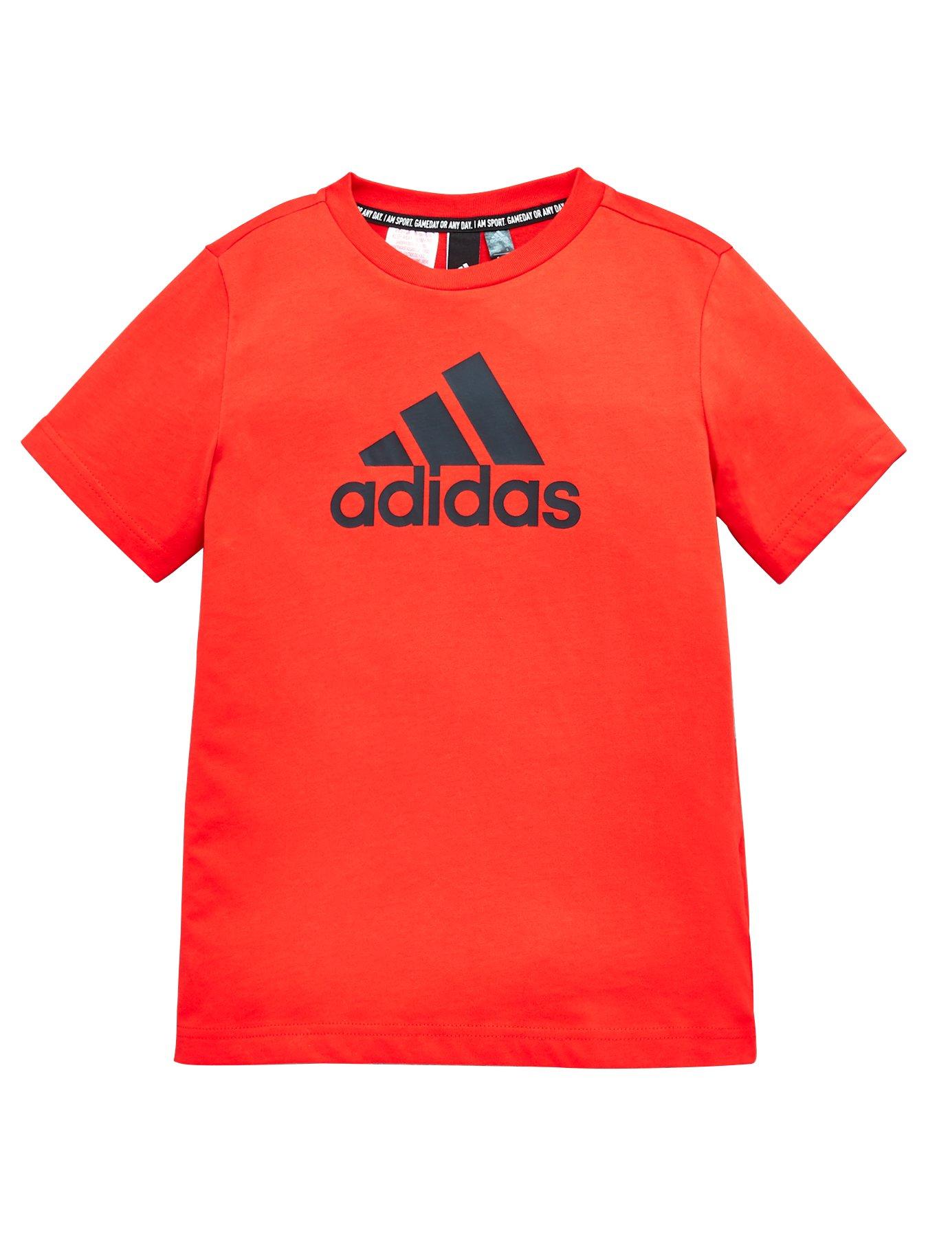 adidas Youth Boys Must Haves Badge Of Sport T-Shirt - Red/Black | very ...