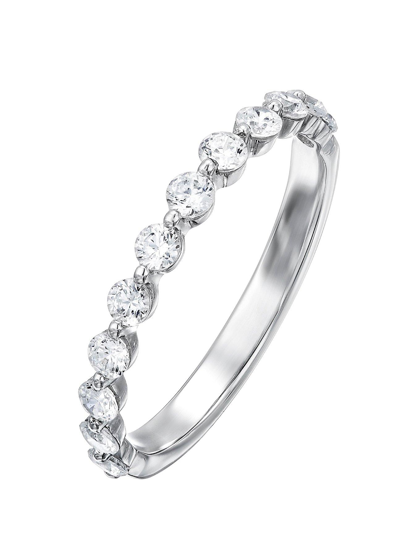 Women Platinum 0.50ct White Floating Diamond Band Ring