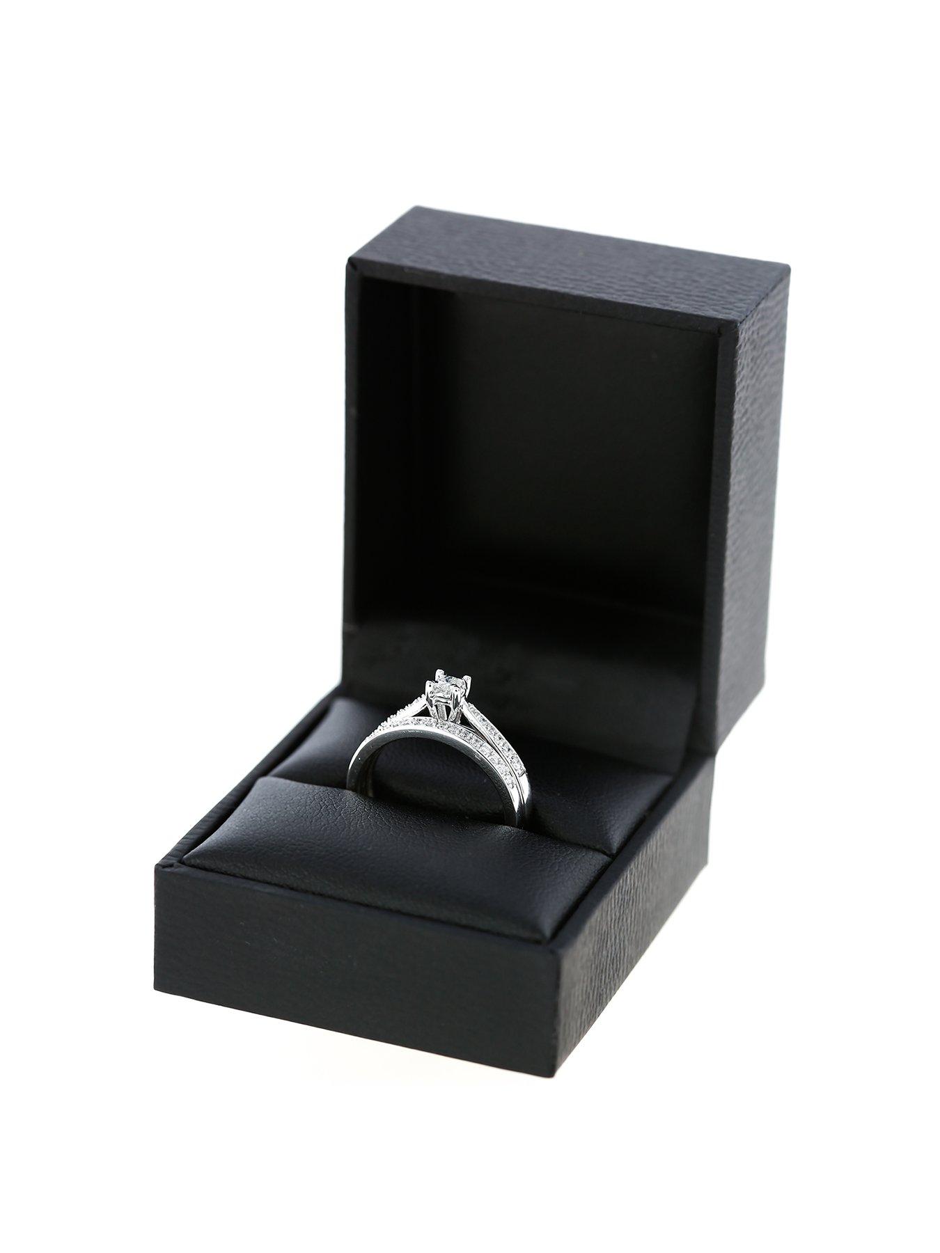 Love DIAMOND 9ct White Gold 30 Point Diamond Bridal Set | Very.co.uk