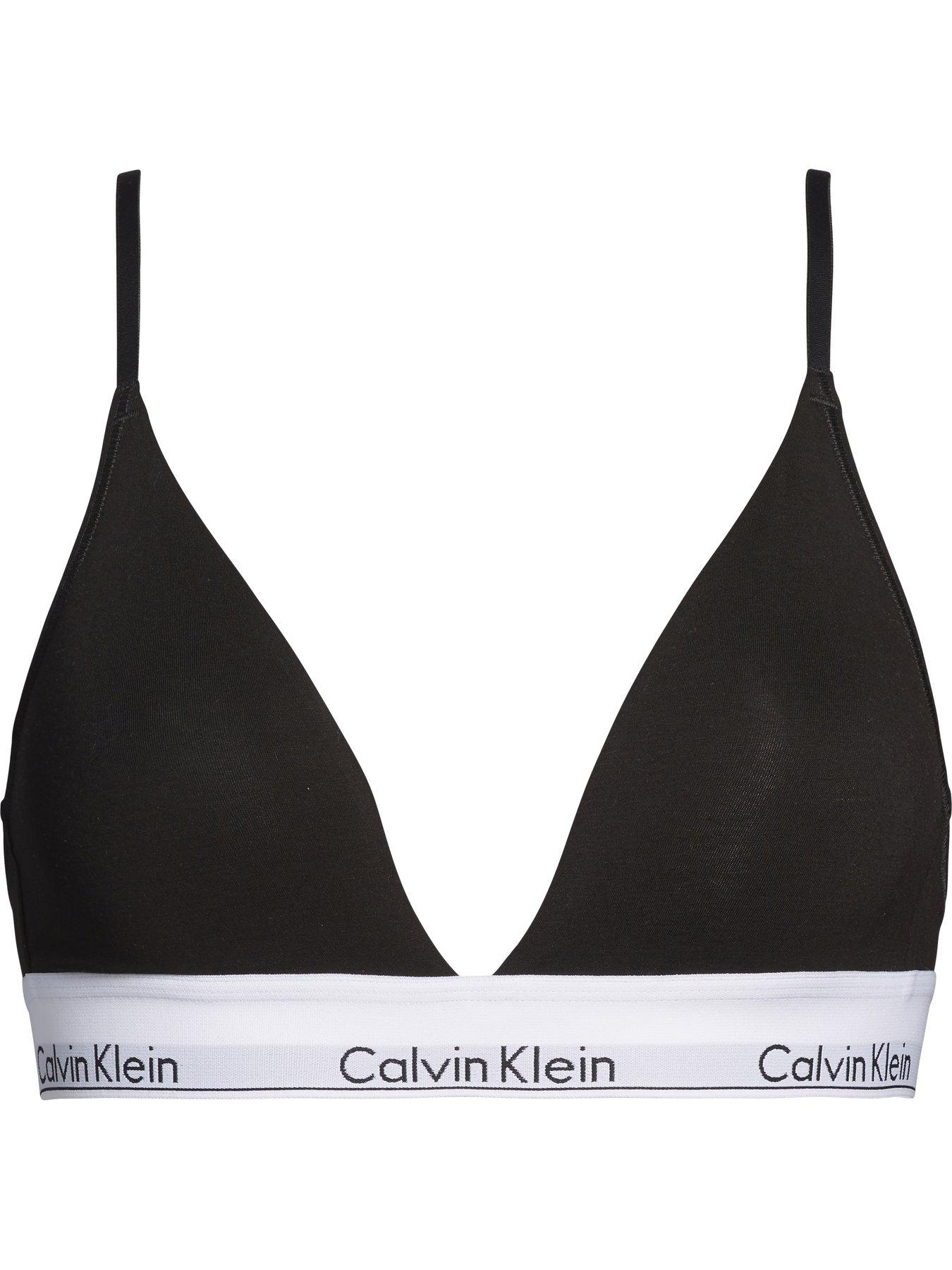 Calvin Klein Lightly Lined Triangle Bra - Black | very.co.uk