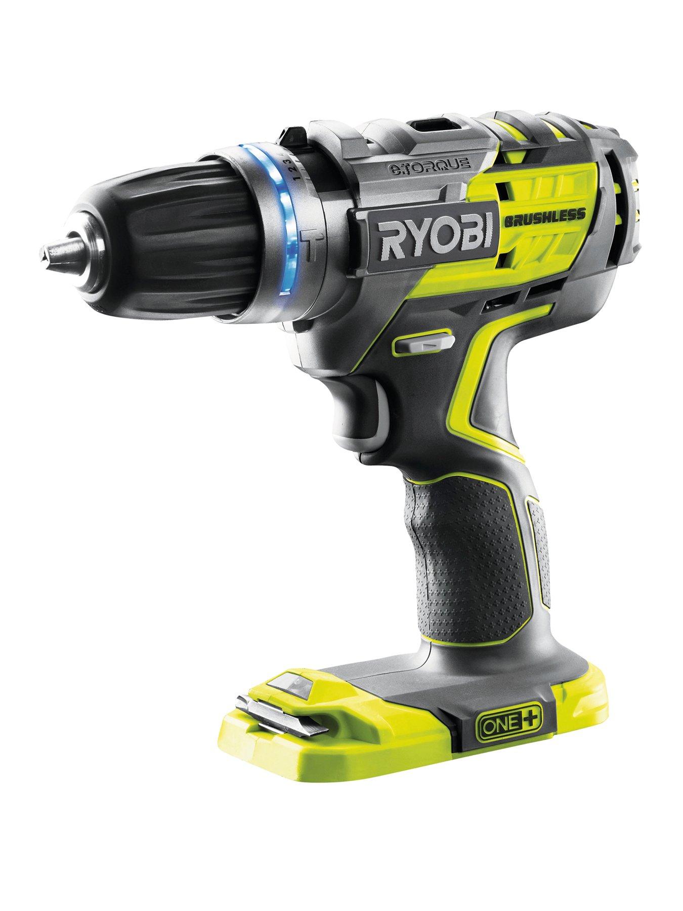 Product photograph of Ryobi R18pdbl-0 18v One Cordless Brushless Combi Drill Bare Tool from very.co.uk