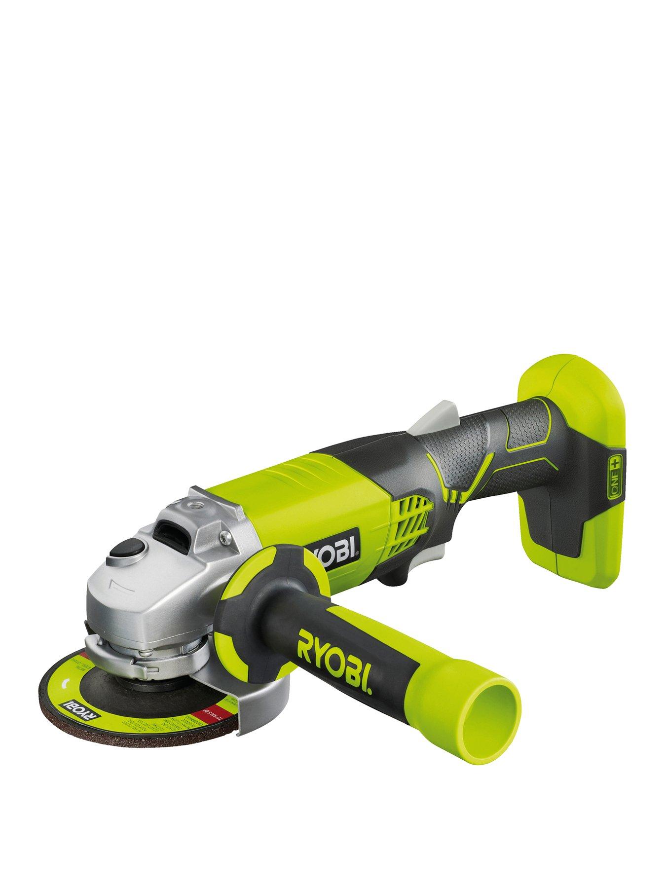 Product photograph of Ryobi R18ag-0 18v One Cordless Angle Grinder Bare Tool from very.co.uk