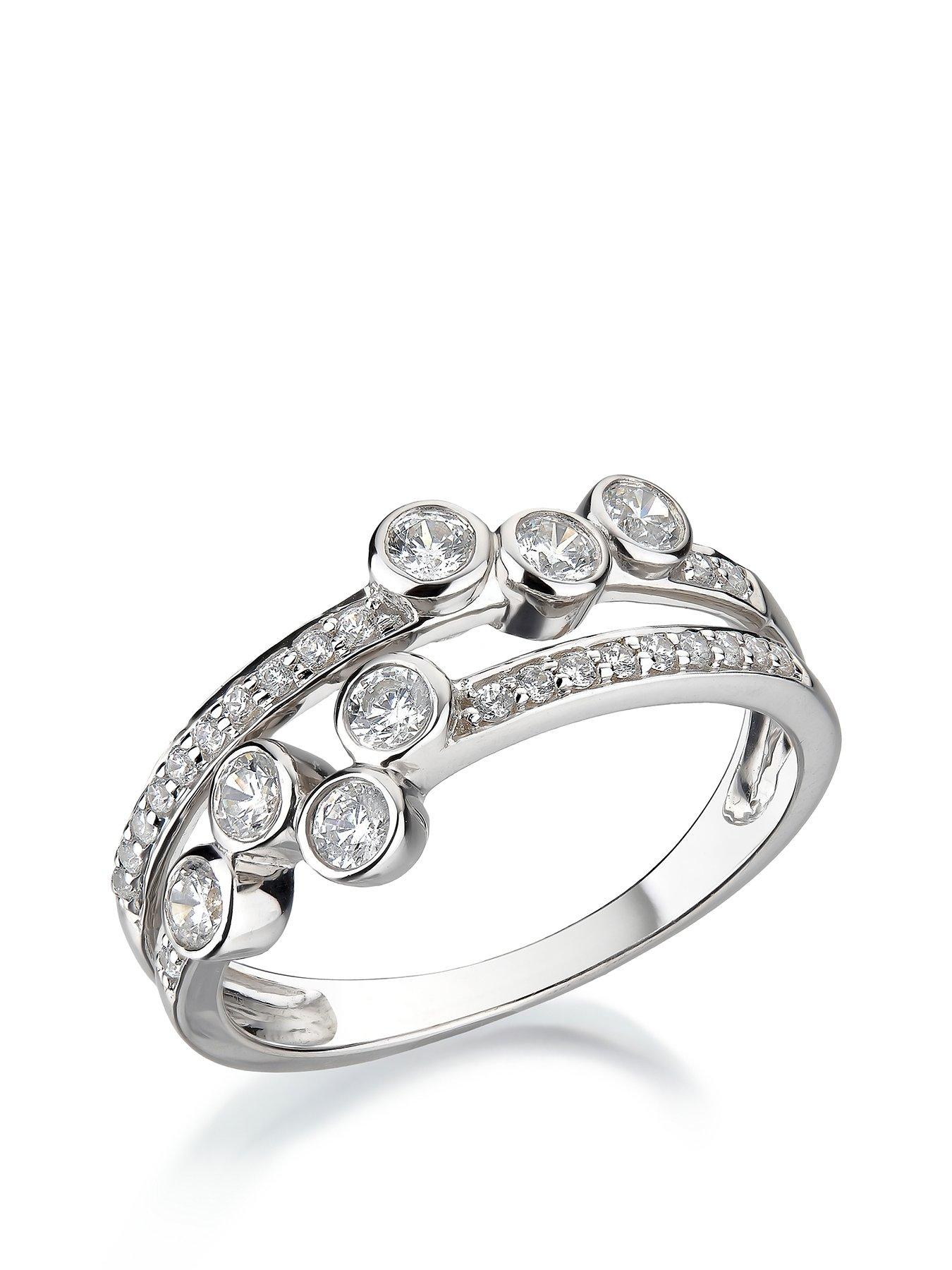 Product photograph of Love Diamond 9ct White Gold 0 5ct Diamond Ring from very.co.uk