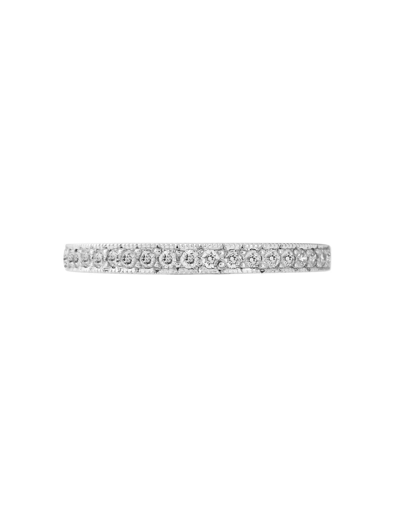 Image 4 of 7 of Love DIAMOND 9ct White Gold 0.25ct Diamond Wedding Band Ring