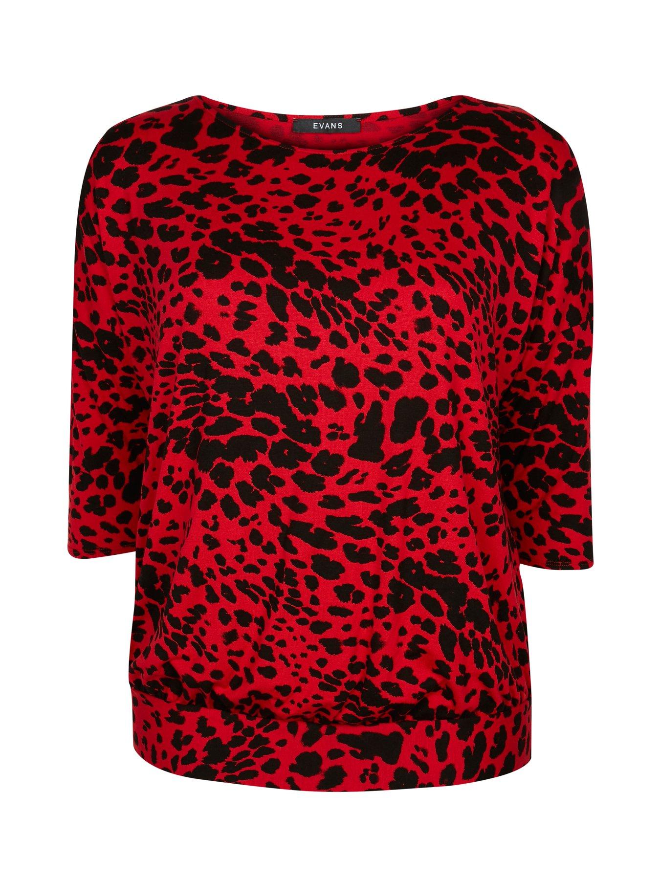 plus size red tops uk