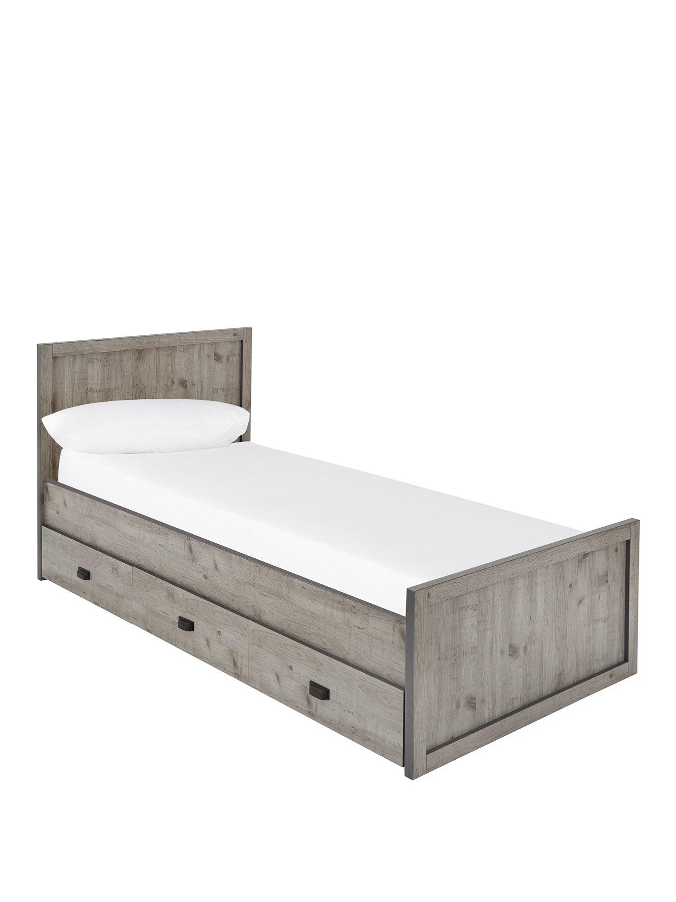 Image 2 of 6 of The Very Collection Jackson Single Storage&nbsp;Bed with Mattress Options (Buy and SAVE!)&nbsp;-&nbsp;Weathered Grey