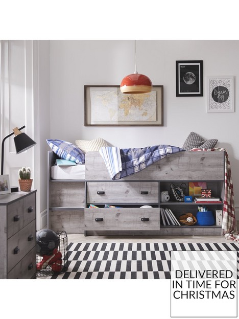 very-home-jackson-mid-sleeper-bed-with-mattress-options-buy-and-savenbsp-nbspweatherednbspgrey