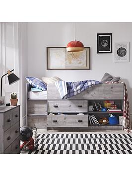 Product photograph of Very Home Jackson Mid Sleeper Bed With Mattress Options Buy And Save - Weathered Grey - Bed Frame Only from very.co.uk