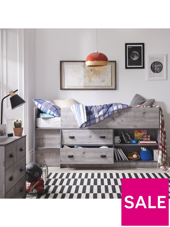 front image of very-home-jackson-mid-sleeper-bed-with-mattress-options-buy-and-savenbsp-nbspweatherednbspgrey