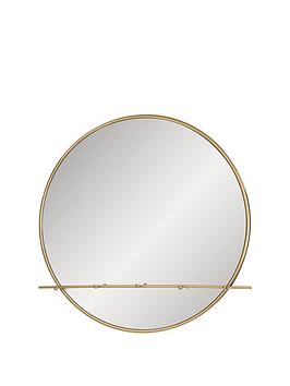 Product photograph of Celeste Round Wall Mirror With Hooks from very.co.uk