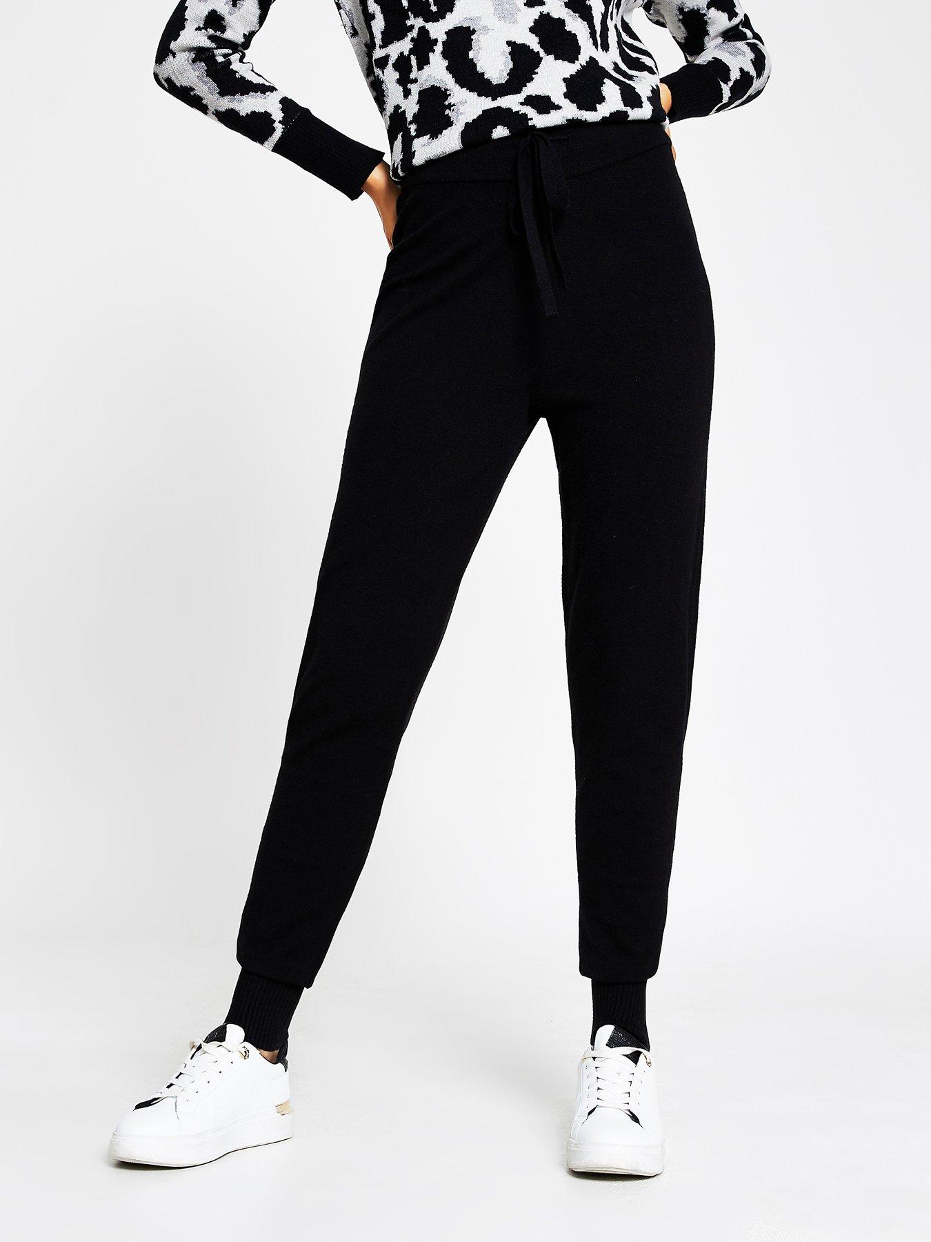 slim leg black joggers