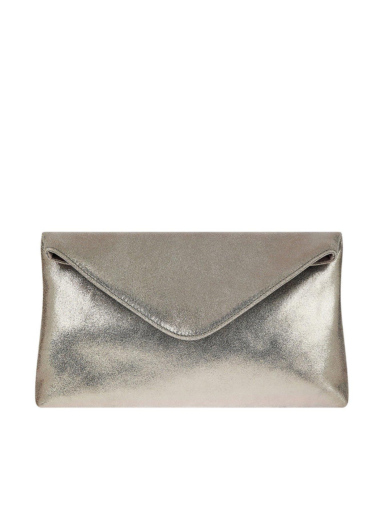 monsoon silver clutch bag