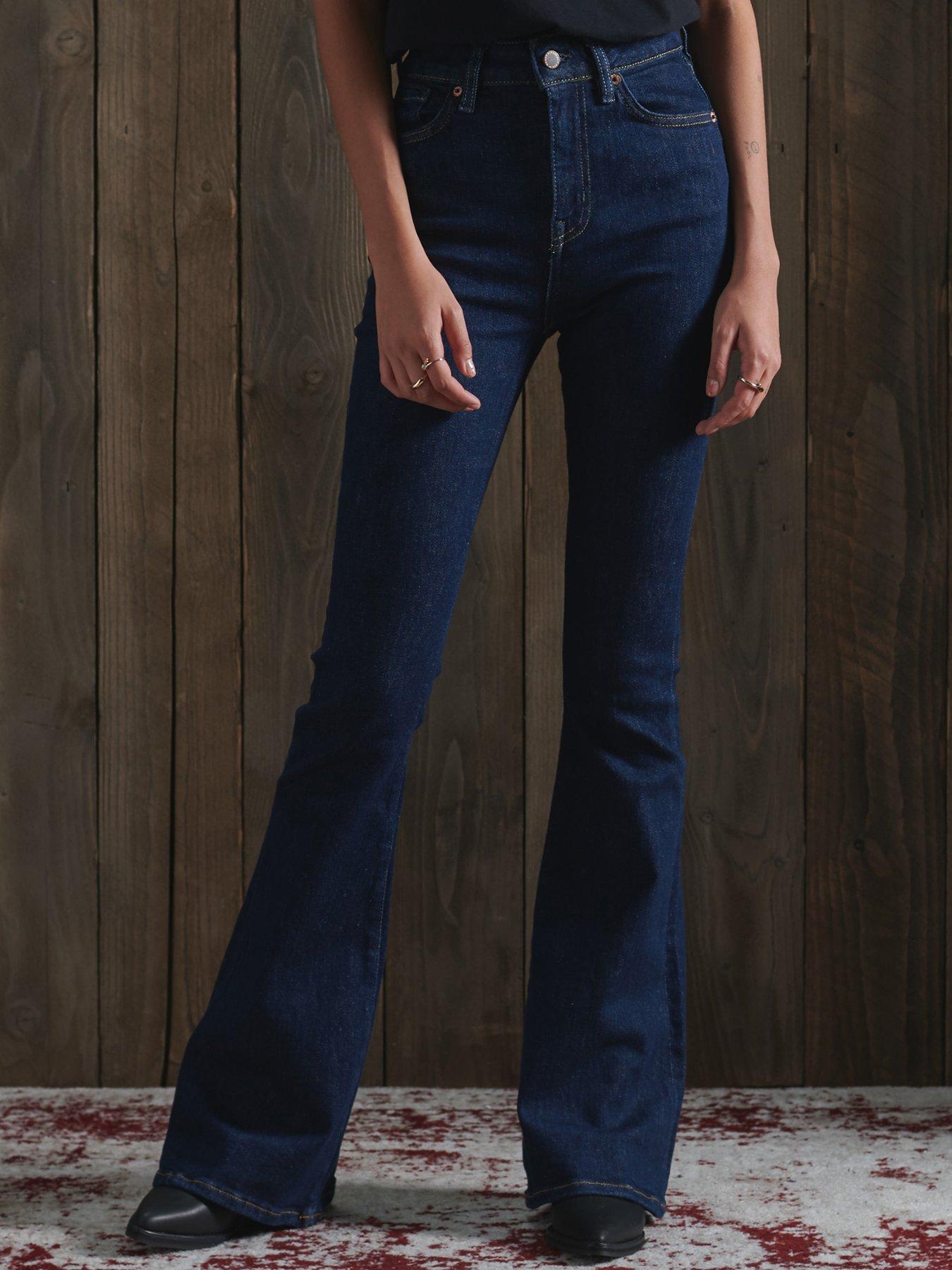 flared jeans dark blue