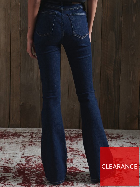 stillFront image of superdry-high-rise-skinny-flare-jeans-dark-blue